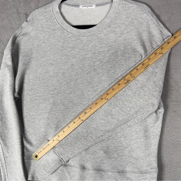 Perfectwhitetee Tyler French Terry Sweatshirt Women's Small Heather Gray Relaxed - Picture 10 of 12